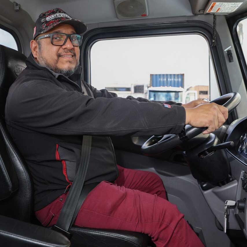 Man Driving Truck at The Wheel